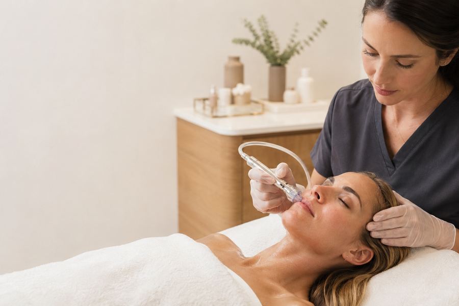 Facial treatment at Balance Skin & Wellness Institute