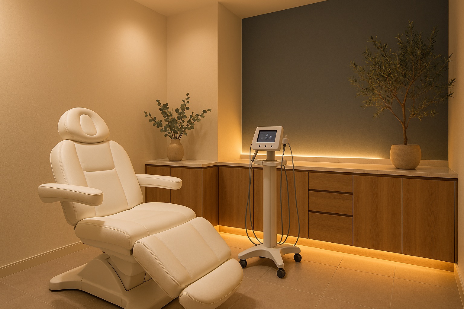 Luxurious treatment room at Balance Skin & Wellness Institute