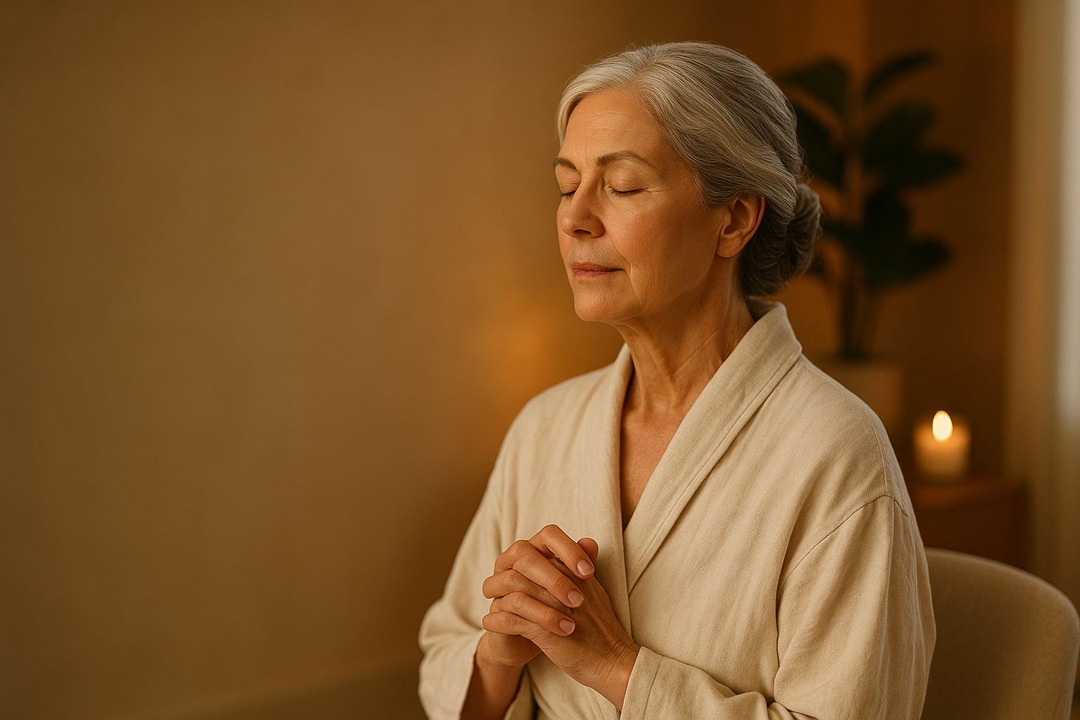Woman resting quietly at Balance Skin & Wellness Institute